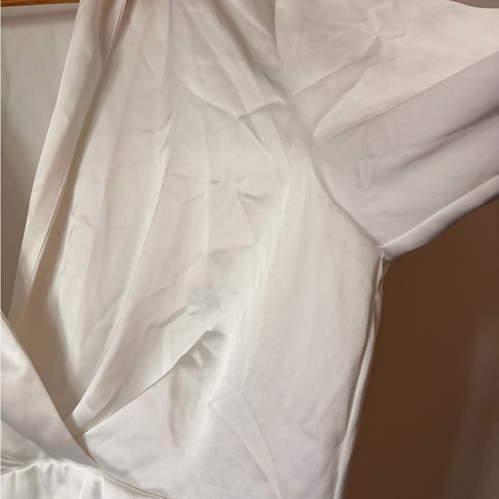 Zara White Mini Wrap Dress - Picture 6 of 12